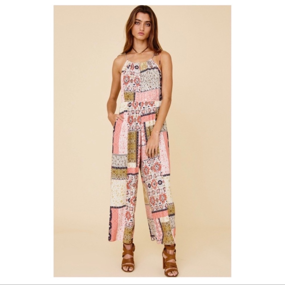 New Adorable Sleeveless Floral Wide Leg Spring/Summer Jumpsuit